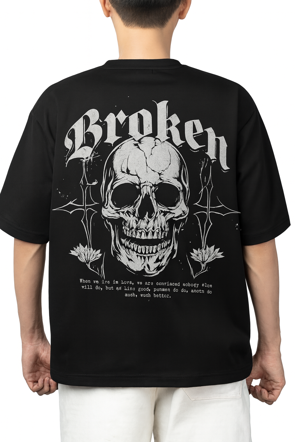 LUMINIX's - Broken Skull Black T-shirt