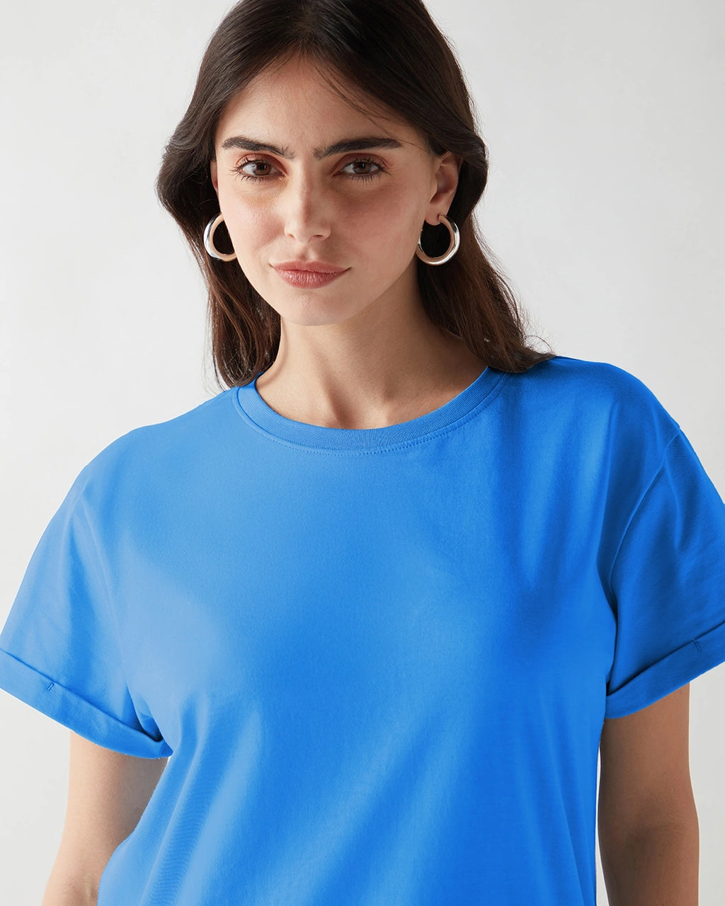 LUMINIX's - Women's Azure Blue Boyfriend T-shirt