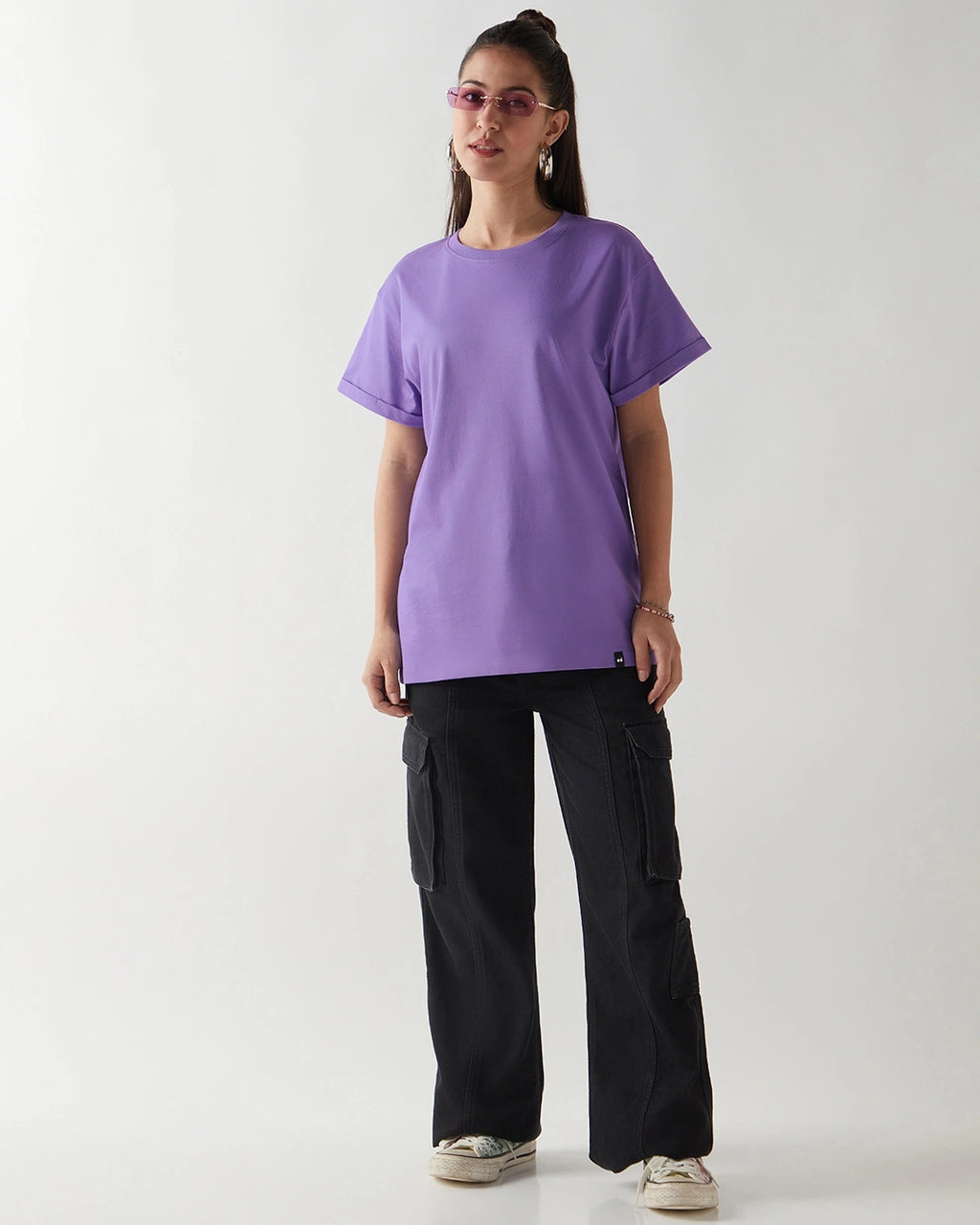 LUMINIX's - Women's Paisley Purple Boyfriend T-shirt