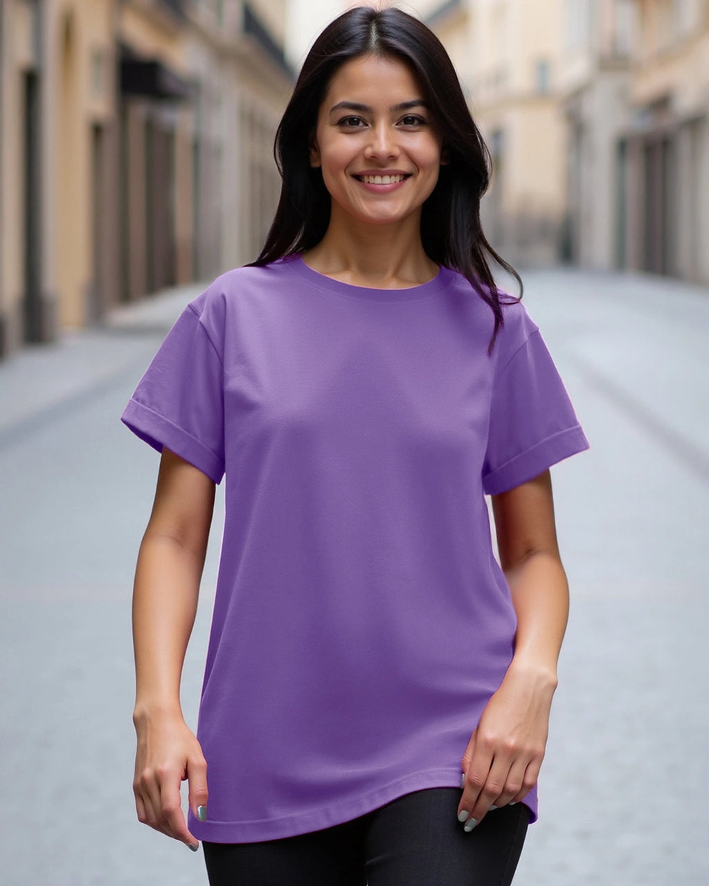 LUMINIX's - Women's Paisley Purple Boyfriend T-shirt